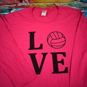 Love volleyball long sleeve graphic